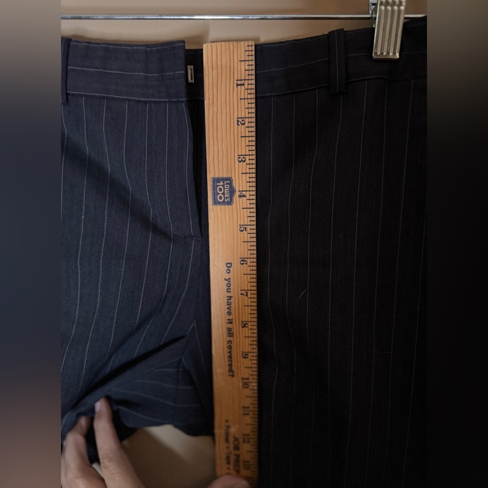 👖 Theory Pinstripe Virgin Wool Blend Trousers - Size 8 - Picture 7 of 9